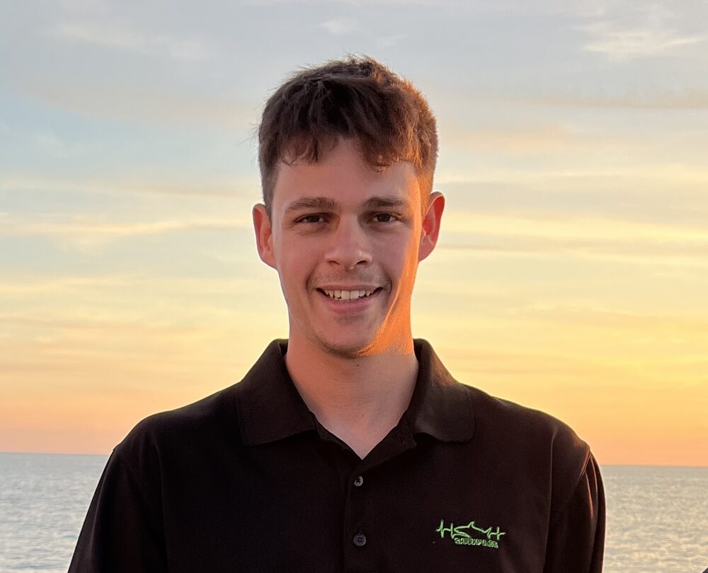 Portrait of Jeremy Jenrette at sunset on the coast